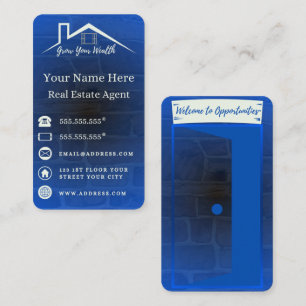 Cartes de visite Blue Elegant Pour Agents Immobili