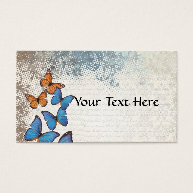 Cartes De Visite Blue floral (Devant)