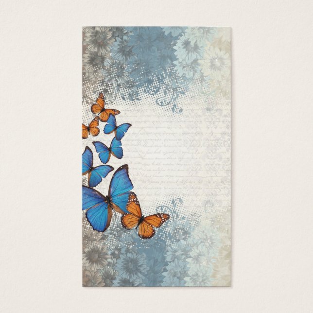 Cartes De Visite Blue floral (Devant)
