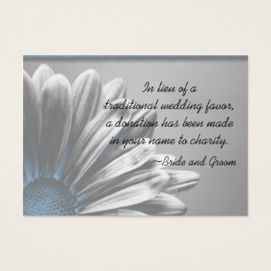 Cartes De Visite Blue Floral Points forts Mariage Charity Favoriser
