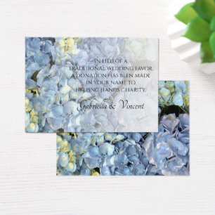 Cartes De Visite Blue Hydrangea Floral Mariage Charity Favoriser la