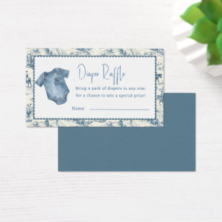 Cartes De Visite Blue Jean Denim Diaper Raffle Boy Enclosure Card