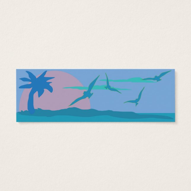 Cartes De Visite Blue Ocean Paradise Thème Site Web Boîtier (Dos)