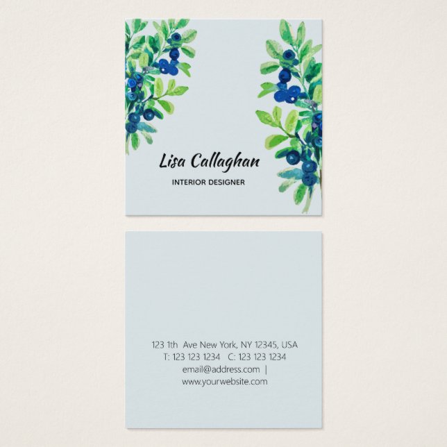 Cartes De Visite Blueberry (Devant & derrière)