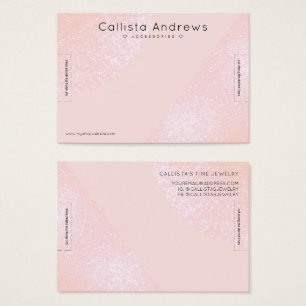 Cartes De Visite Blush Pink Glitter Geo Heart Bracelet Display