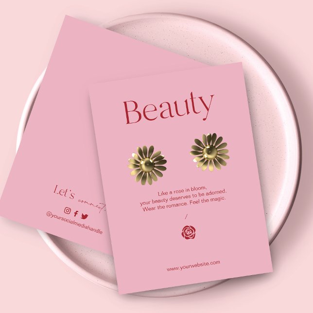 Cartes De Visite Blush Pink Jewelry Earring Display Card (Créateur téléchargé)