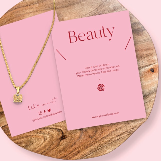 Cartes De Visite Blush Pink Jewelry Necklace Display Card (Créateur téléchargé)