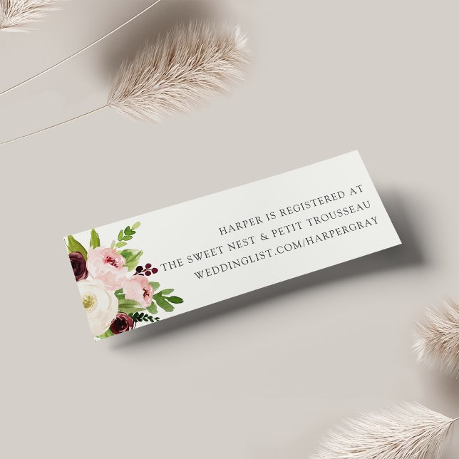 Cartes De Visite Blush Romance Bridal Registry Insert Cards (Créateur téléchargé)
