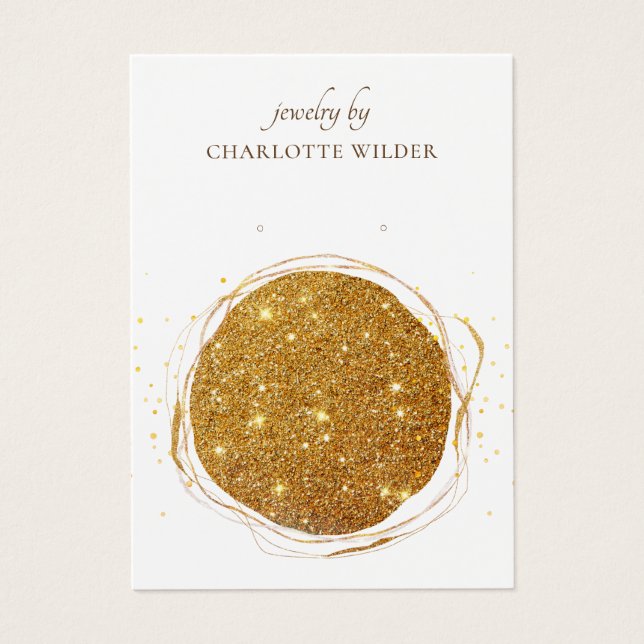 Cartes De Visite Boho Abstrait Gold Parties scintillant cercle d'or (Devant)