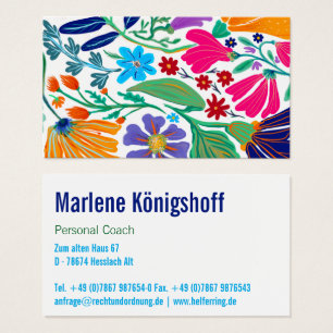 Cartes De Visite Boho Chic Floral Audacieux