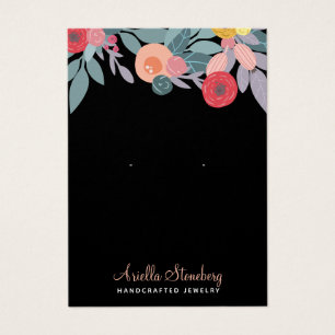 Cartes De Visite Boho Floral coloré oreille noire