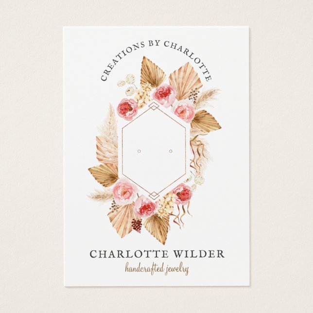 Cartes De Visite Boho Floral Stud Élevant Bijoux (Devant)