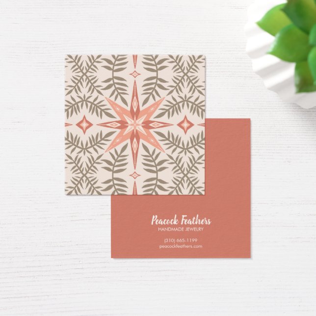 Cartes De Visite Boho Leafy Star Elevage Collier Bijoux Display (Bureau)