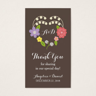 Cartes De Visite Boho Rustic Floral Mariage