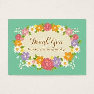 Cartes De Visite Boho Rustic Floral Wreath Mariage (Monnaie)
