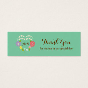 Cartes De Visite Boho Rustic Floral Wreath Mariage (Monnaie)