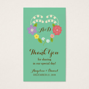 Cartes De Visite Boho Rustic Floral Wreath Mariage (Monnaie)