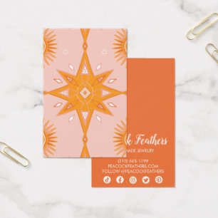 Cartes De Visite Boho Stars Écouter Collier Bijoux Display Card