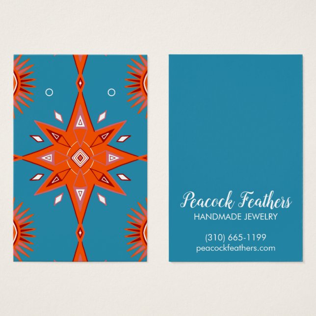 Cartes De Visite Boho Stars Écouter Collier Bijoux Display Card (Devant & derrière)