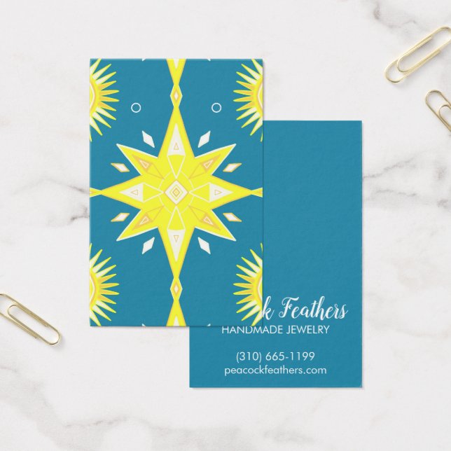Cartes De Visite Boho Stars Écouter Collier Bijoux Display Card (Bureau)