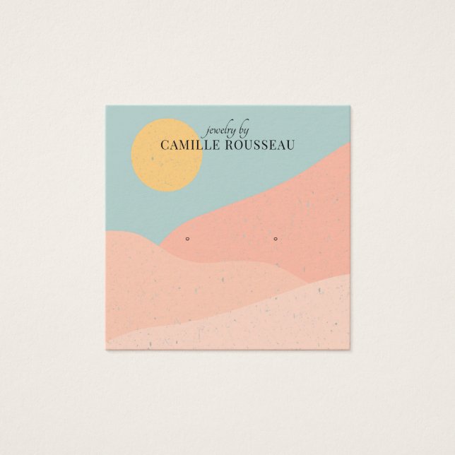 Cartes De Visite Boho Terracotta Bijoux Abstraite du désert (Devant)