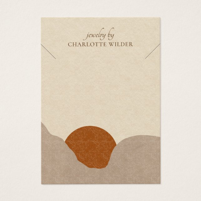 Cartes De Visite Boho Terracotta Sable Abstrait Écran Collier (Devant)