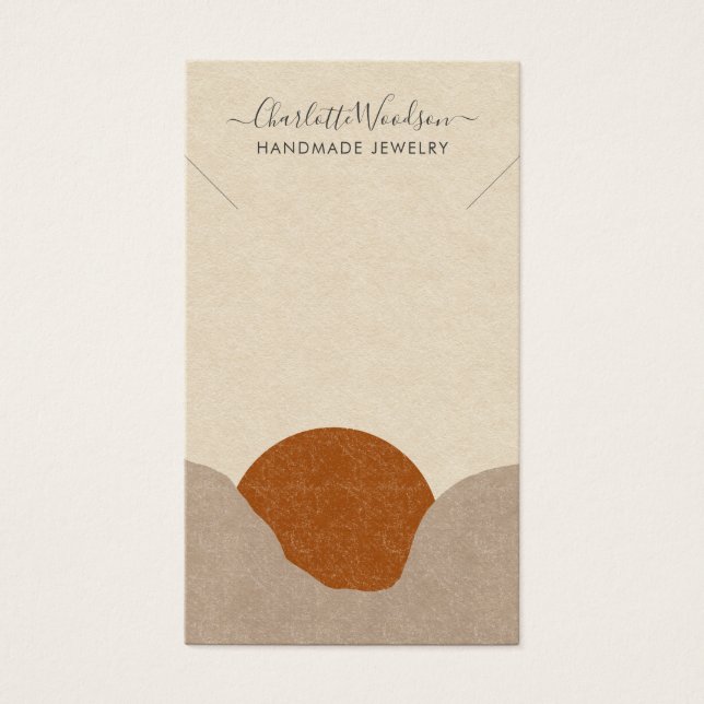 Cartes De Visite Boho Terracotta Sable Abstrait Écran Collier (Devant)