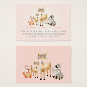 Cartes De Visite Boho Woodland Deer Raccoon Fox Livre à la place Ca