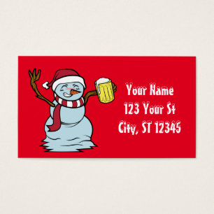 Cartes De Visite Boire de la bière Snowman Thunder_Cove