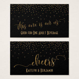 Cartes De Visite Boire des billets, Faux Gold Parties scintillant C