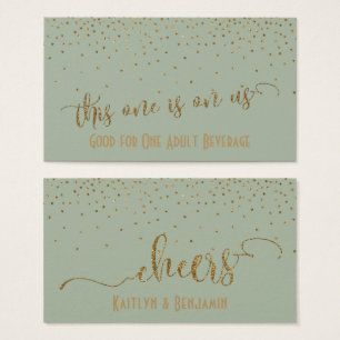 Cartes De Visite Boire des billets, Faux Gold Parties scintillant C