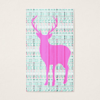 Cartes De Visite Bois aztèque de cerf rose chaud