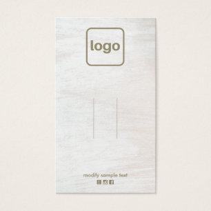 Cartes De Visite Bois blanc rustique Ajouter un écran de logo