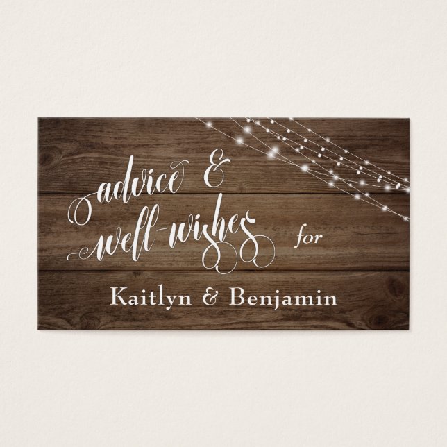 Cartes De Visite Bois Brown rustique et lumières, conseils et bons  (Devant)
