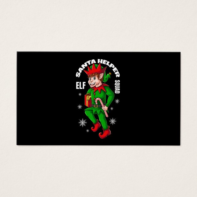 Cartes De Visite boîte cadeau d'aide elf père Noël (Devant)