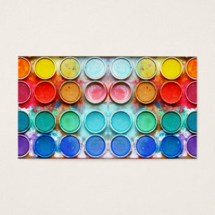 Cartes De Visite Boîte de couleur de peinture d'amusement