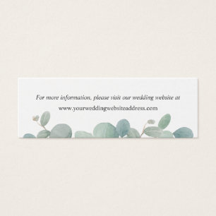 Cartes De Visite Boîtier du site Web Mariage Eucalyptus aquarelle