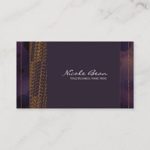 Cartes de visite Bokeh Glam Purple & Gold Chic