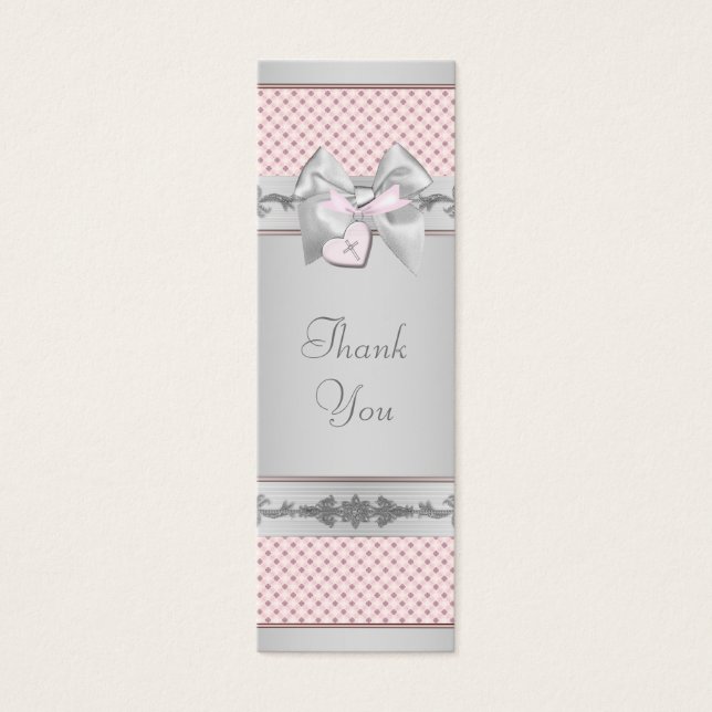 Cartes De Visite Bomboniere Croix rose (Devant)