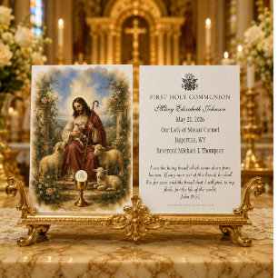 Cartes De Visite Bon Berger Communion Eucharistique Souvenir