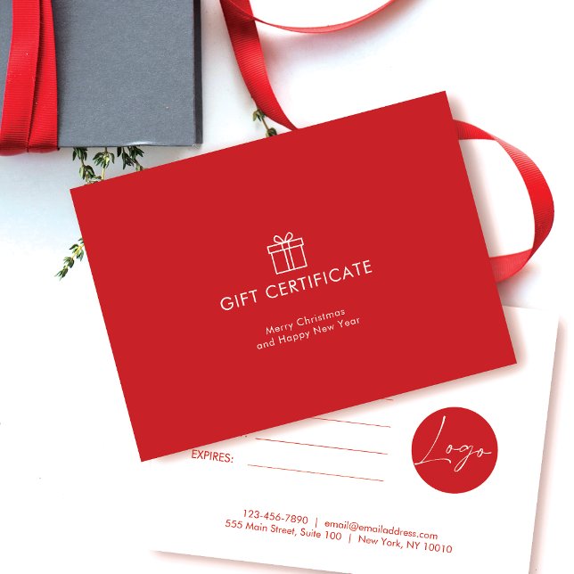 Cartes De Visite Bon cadeau minimaliste (Créateur téléchargé)