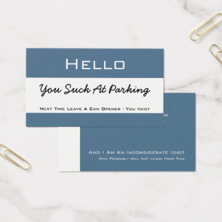 Cartes De Visite Bonjour, Tu As Chut Sur Le Parking