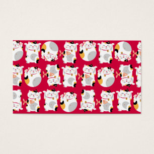 Cartes De Visite Bonne chance chat, chinois, feng shui, Maneki Neko