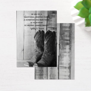 Cartes De Visite Boot rustique de cowboy Mariage occidental La char