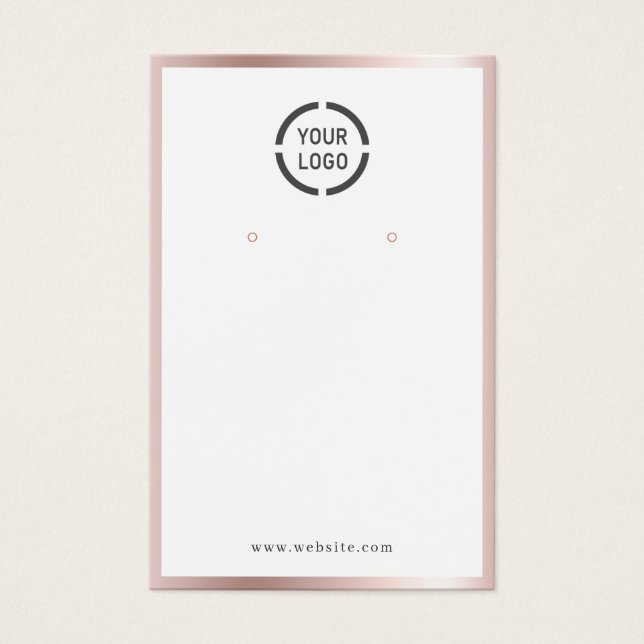 Cartes De Visite Bordure d'or rose logo personnalisé écran d'oreill (Devant)