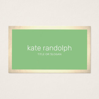 Cartes De Visite Bordure d'or vert Lime moderne simple