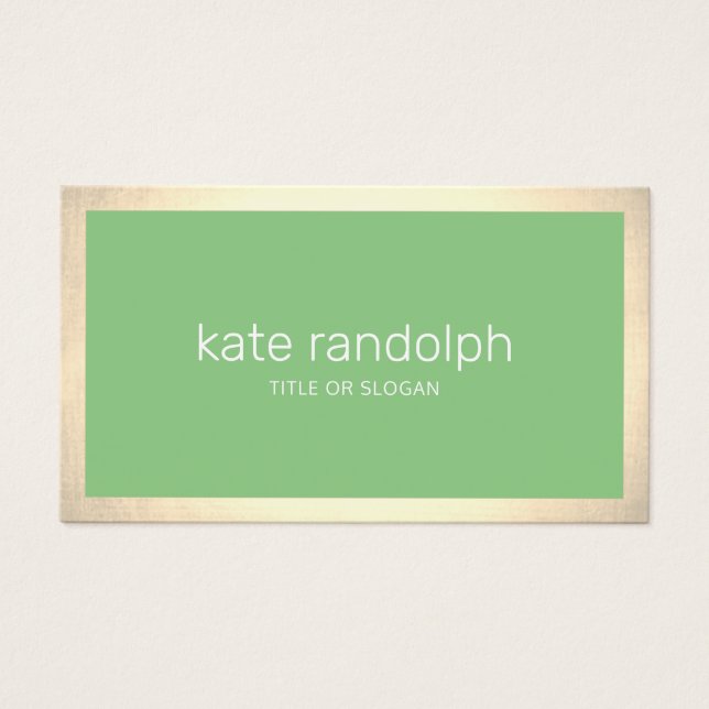 Cartes De Visite Bordure d'or vert Lime moderne simple (Devant)