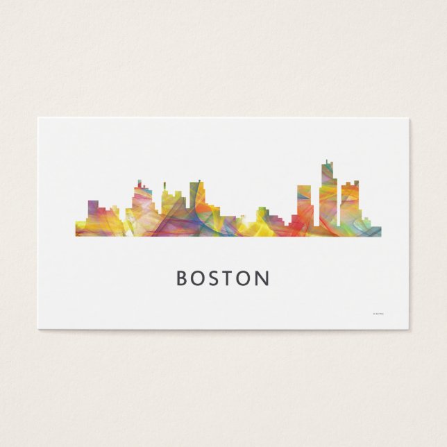 CARTES DE VISITE BOSTON MASS. SKYLINE WB1- (Devant)