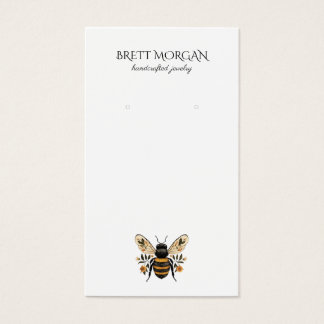 Cartes De Visite Botanical  Bee Earring Jewelry Display Card
