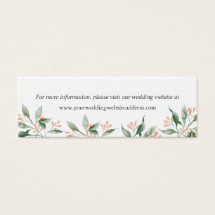 Cartes De Visite Botanique simple et élégant Mariage site Web Enclô
